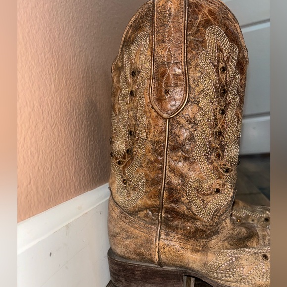 Women’s Cowboy boots- Corral tan/gold - Picture 7 of 9